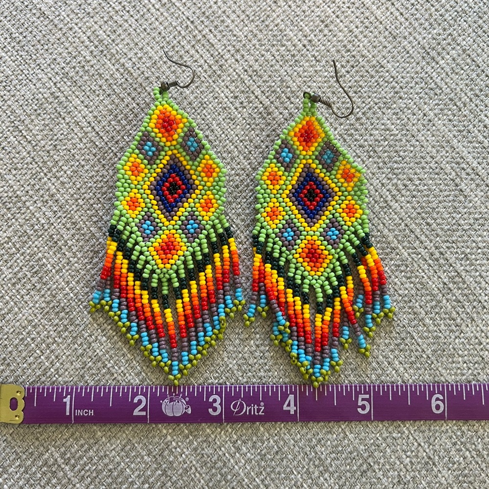 Source Unknown Multicolor Beaded Earrings